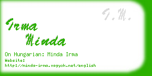 irma minda business card
